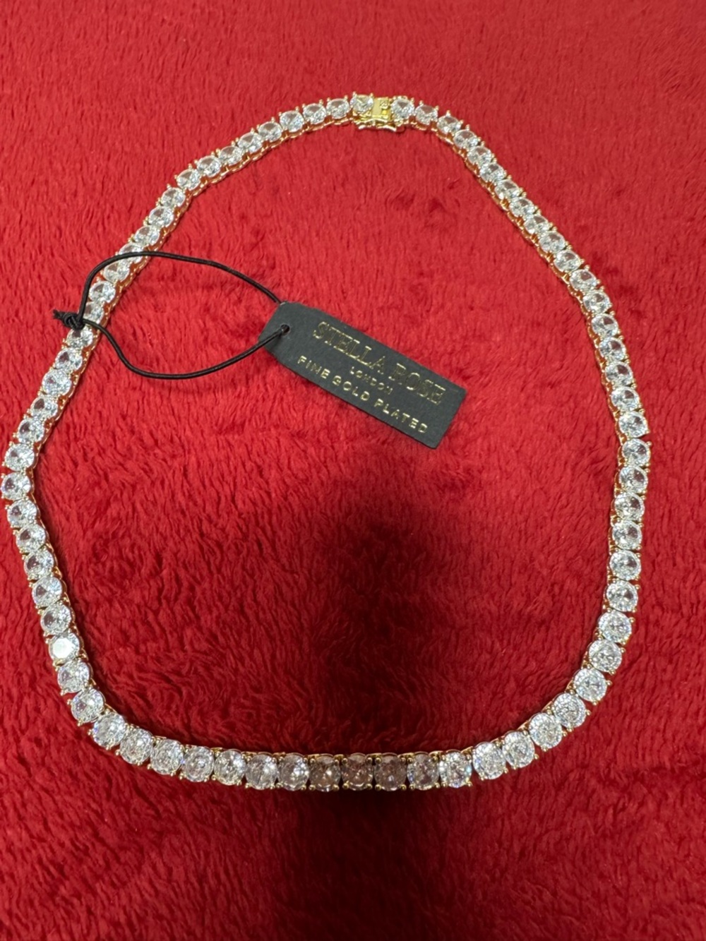 Stella Rose Gold-Plated Clear Crystal Tennis Necklace
